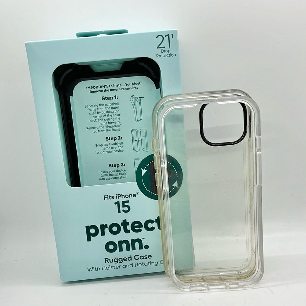 iPhone 15 Protect On Rugged Clear Rugged Case